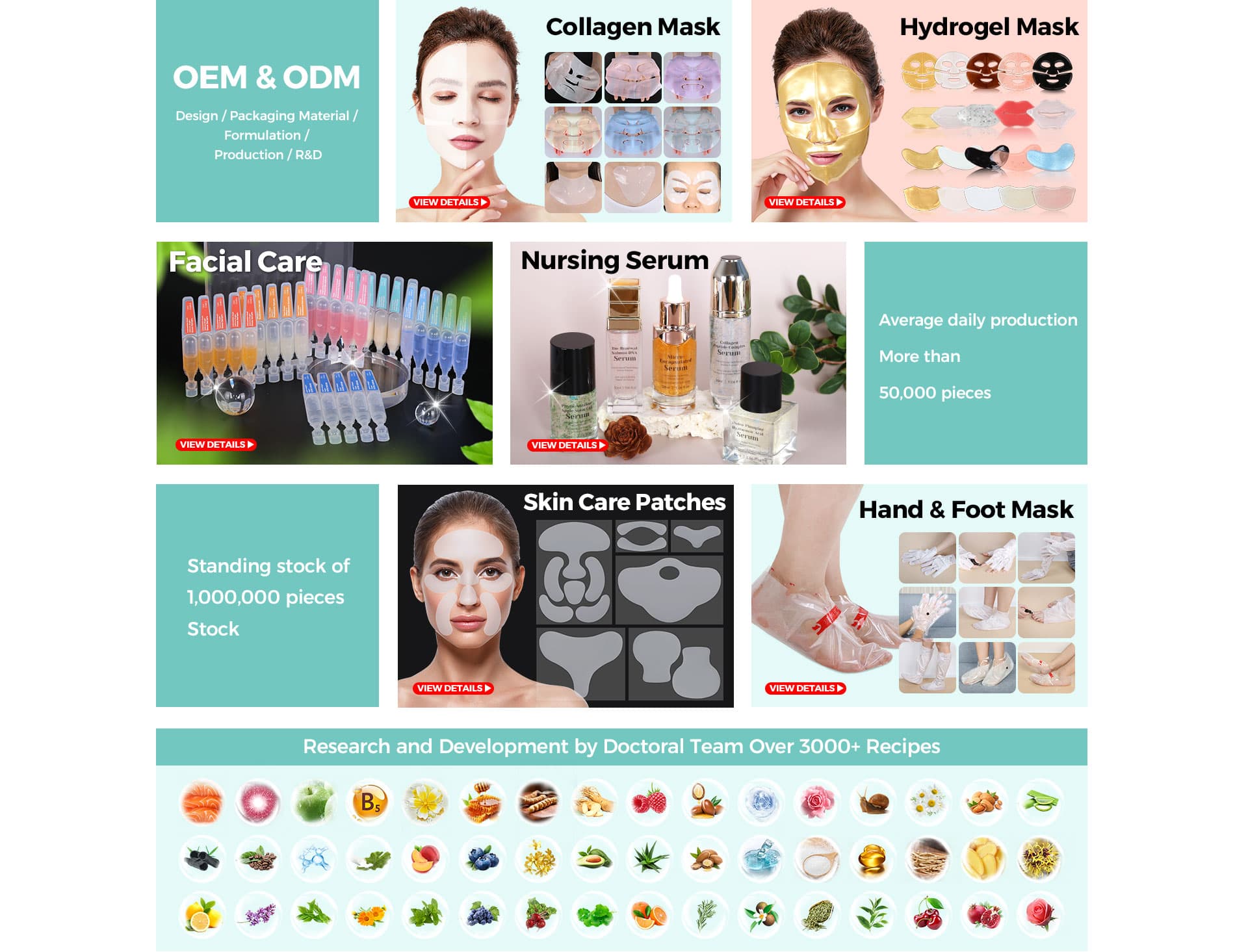 CALLA product catalog — collagen mask, hydrogel mask, serum, patches, hand and foot mask