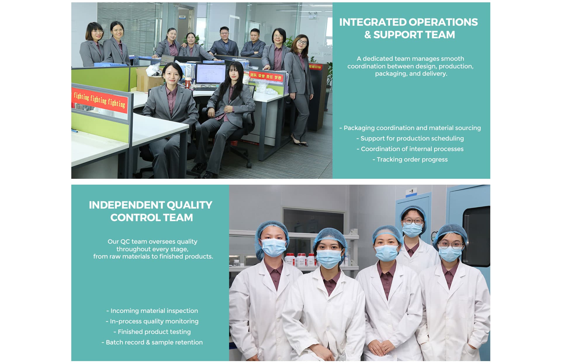 CALLA operations and quality control teams