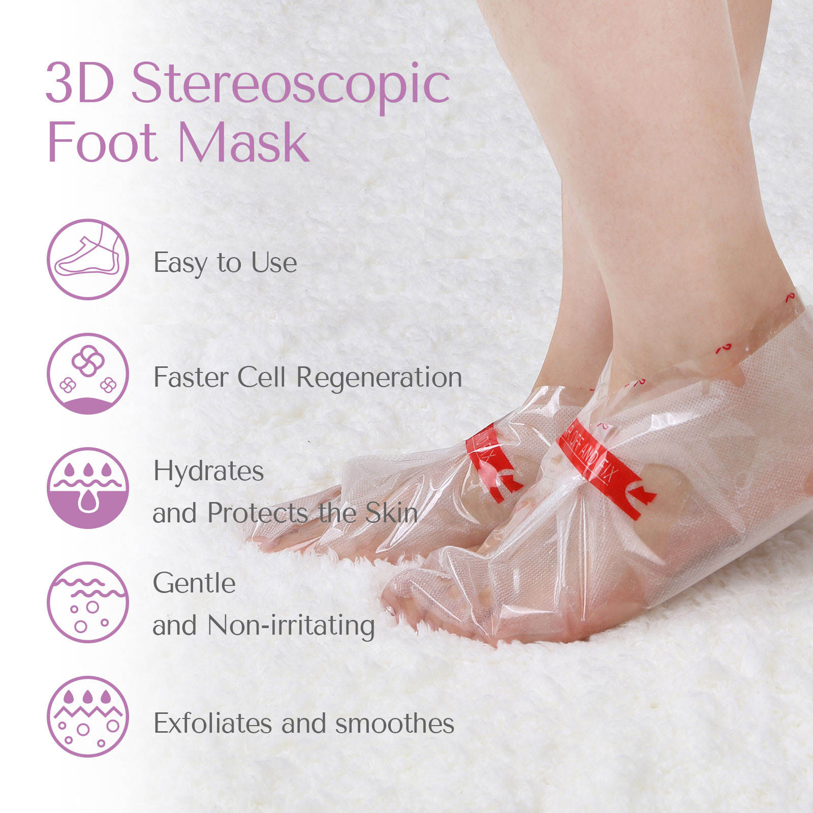 Mascarilla 3D para pies en uso